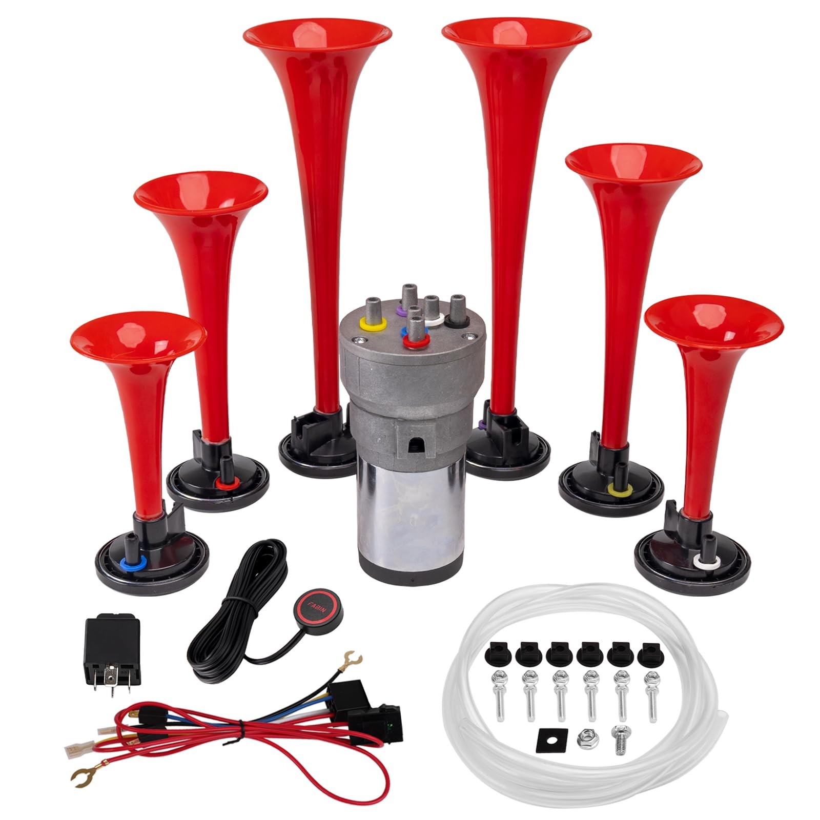 FARBIN Godfather Musical Horn Kit FB-YYLB 6 Trumpets 12V Air Horn Kit