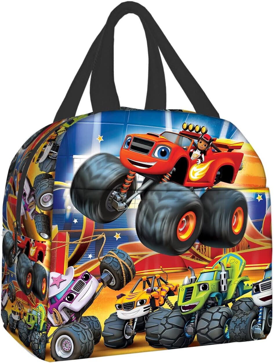 Monster Truck double insulated Kids Lunch Box Bag Keep Food Fresh for Hours