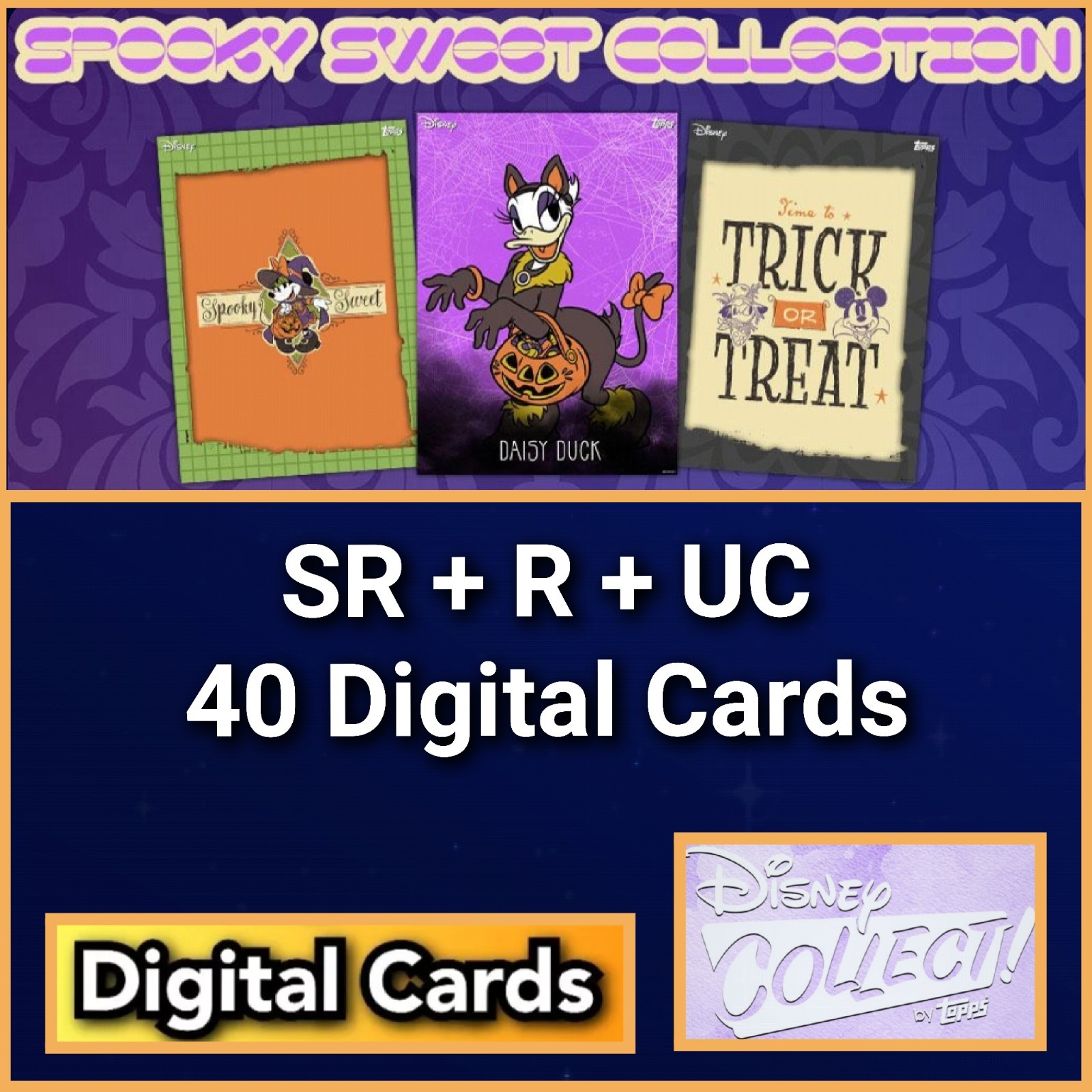 Topps Disney Collect Spooky Sweet Collection SR+R+UC 40 Cards