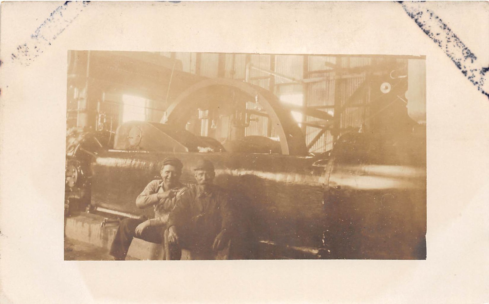 B25/ Occuptional Worker RPPC Postcard c1910 Factory Interior Press Boiler? 7 B25/ Occuptional Worker RPPC Postcard c1910 Factory Interior Press Boiler? 7