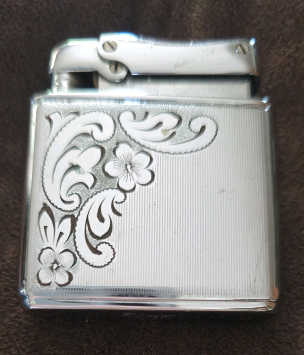Vintage Ibelo Monopol German Automatic Petrol Lift Arm Lighter Art Deco Chrome
