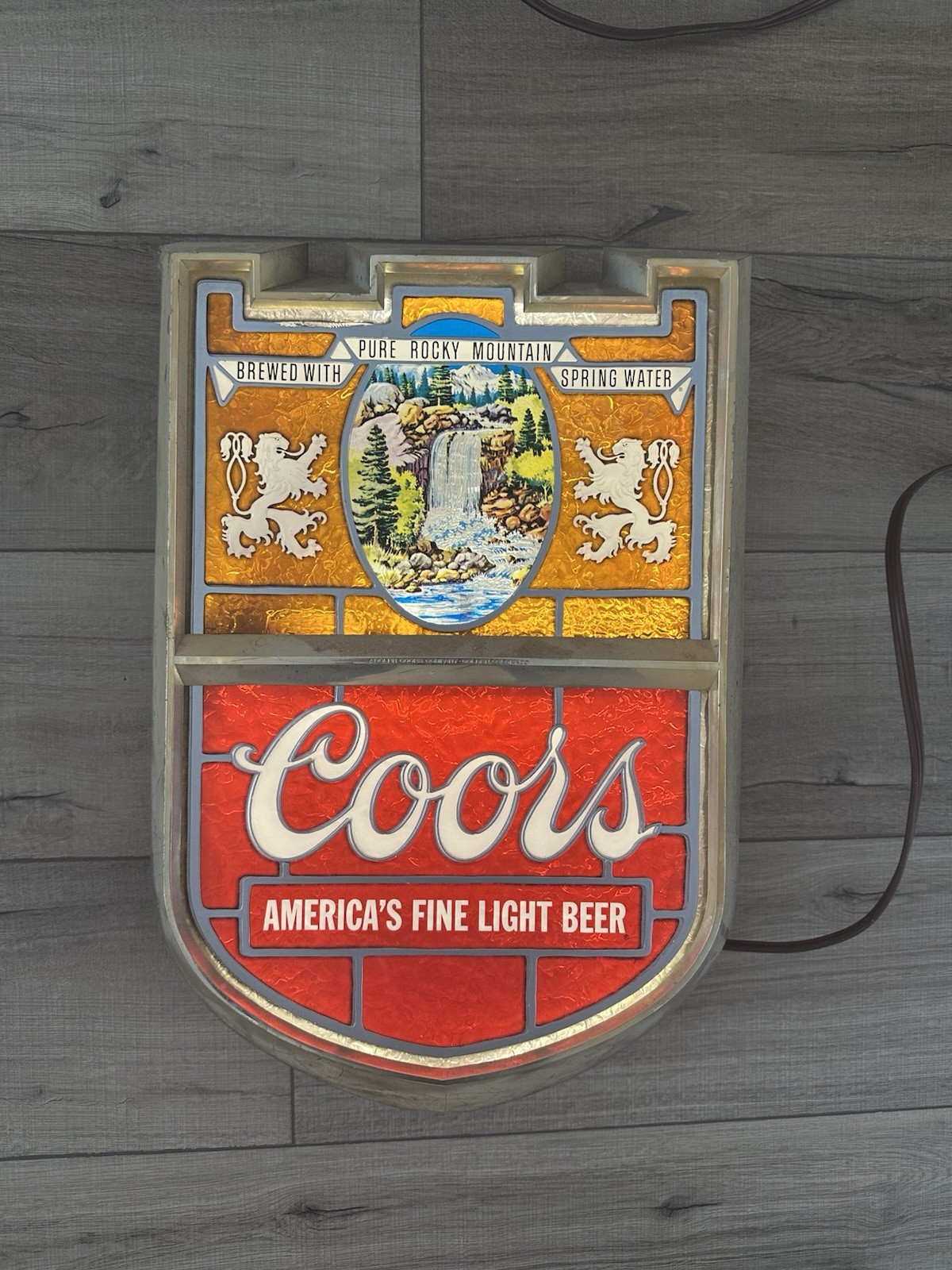 COORS Beer Sign Light Vintage 70s Made in USA Bar Mancave Rocky Mountain Working