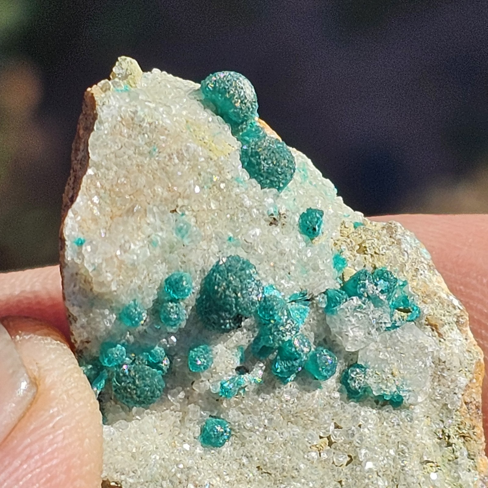 ☆Rare Historic Bright Green Dioptase With Apophyllite Christmas Mine Arizona☆
