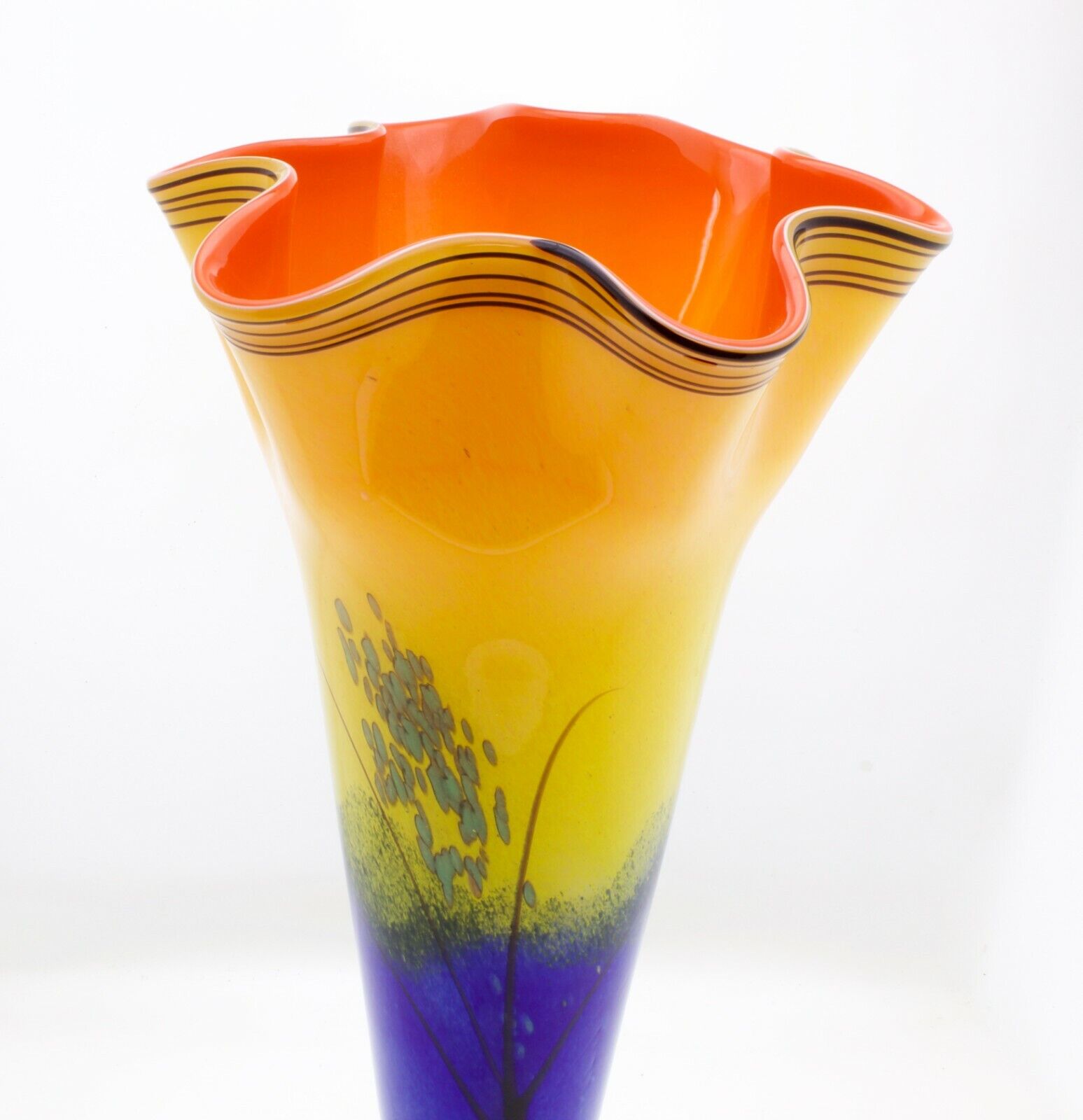 Czechoslovakian Czech Art Vase Floral Design 