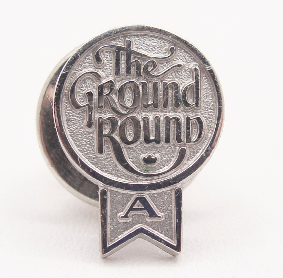 Vintage The Ground Round Restaurant Employee Pin Jostens Silver Ribbon Letter A