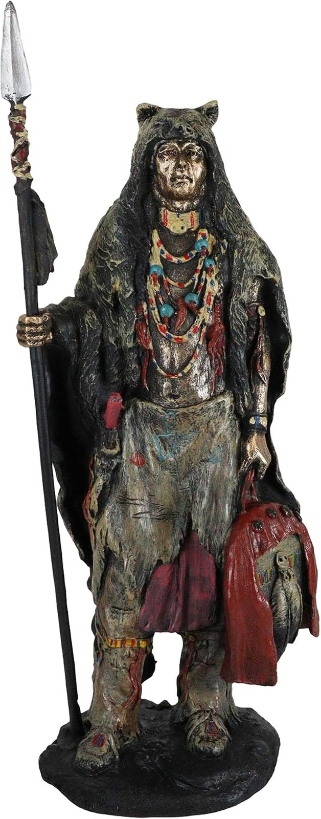 Ebros Tribal Indian Native Skinwalker Warrior Witch with Bear Headdress Winter C