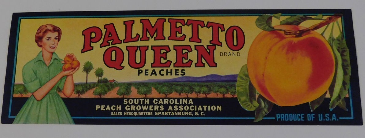25 Vintage Palmetto Queen Peaches Crate Labels Spartanburg,S.C.