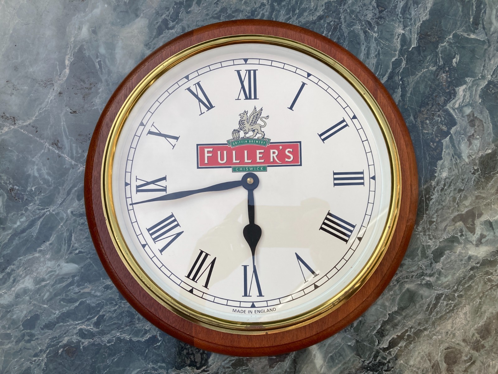Vintage Fuller\'s Griffin Brewery Clock (32cm outside diameter)
