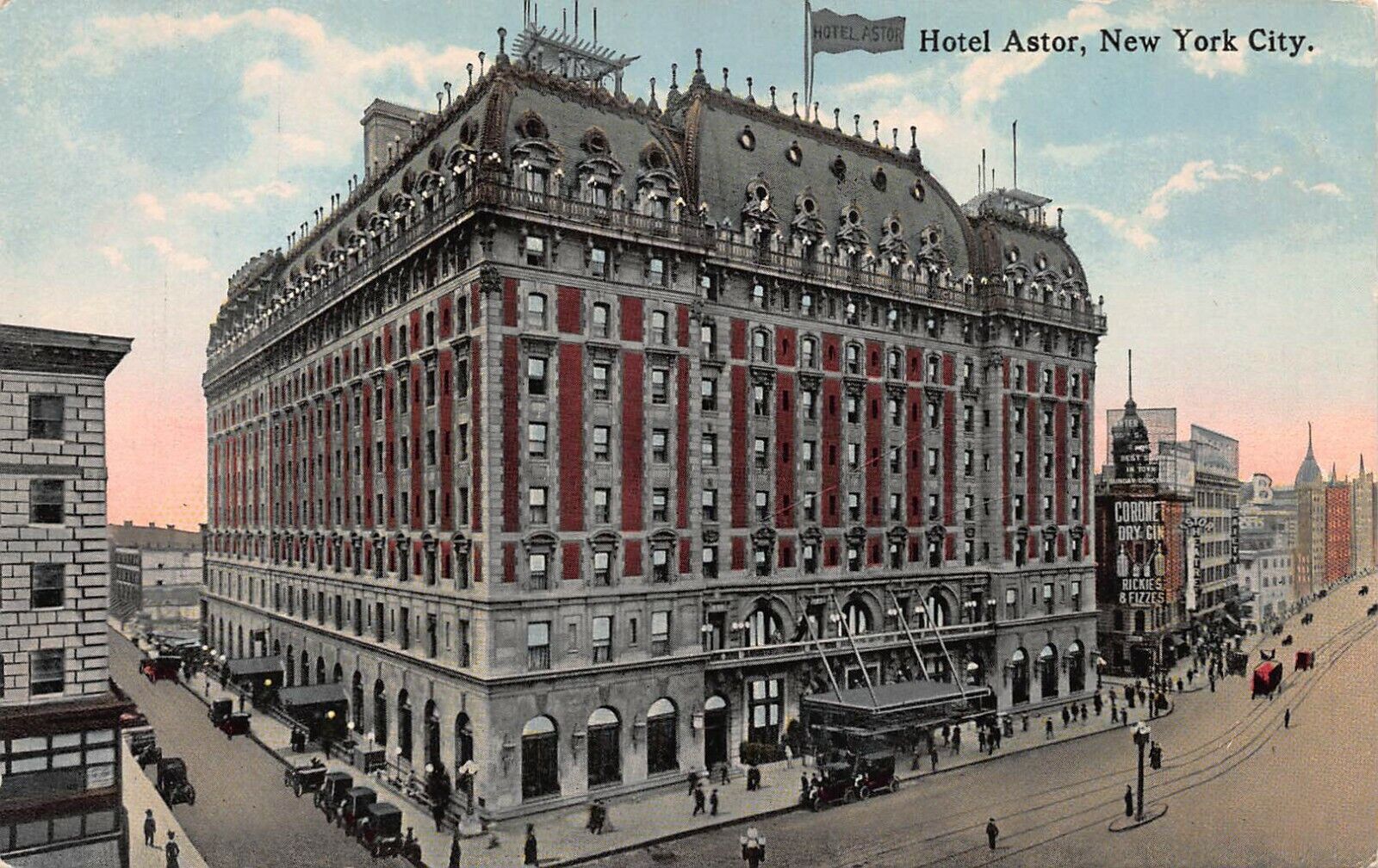 Hotel Astor, Manhattan, New York City,  Early Postcard, Unused 