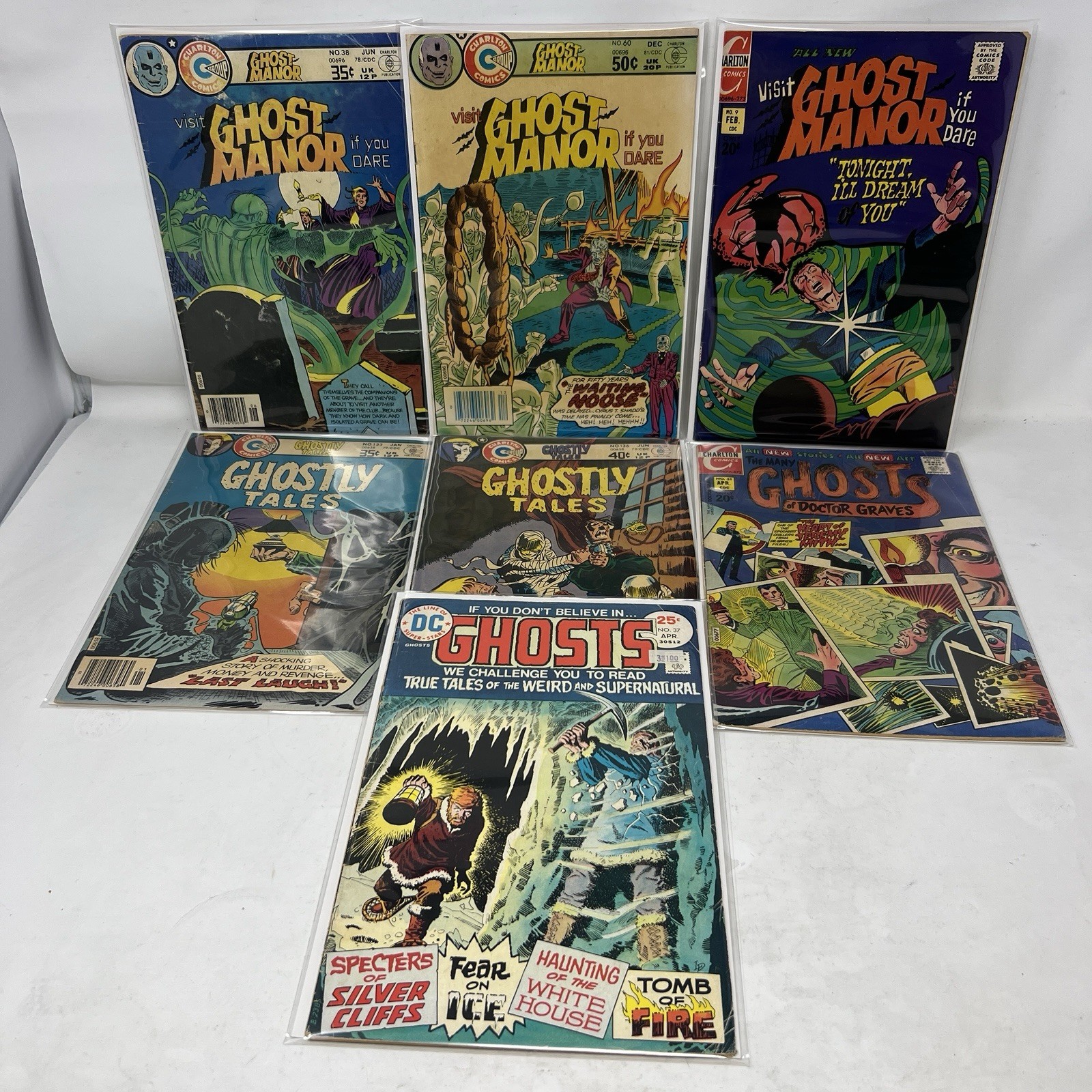 Lot of 7 Ghost, Ghostly Tales, Ghost Manor, Ghosts Doctor Graves 70sCharlton/DC