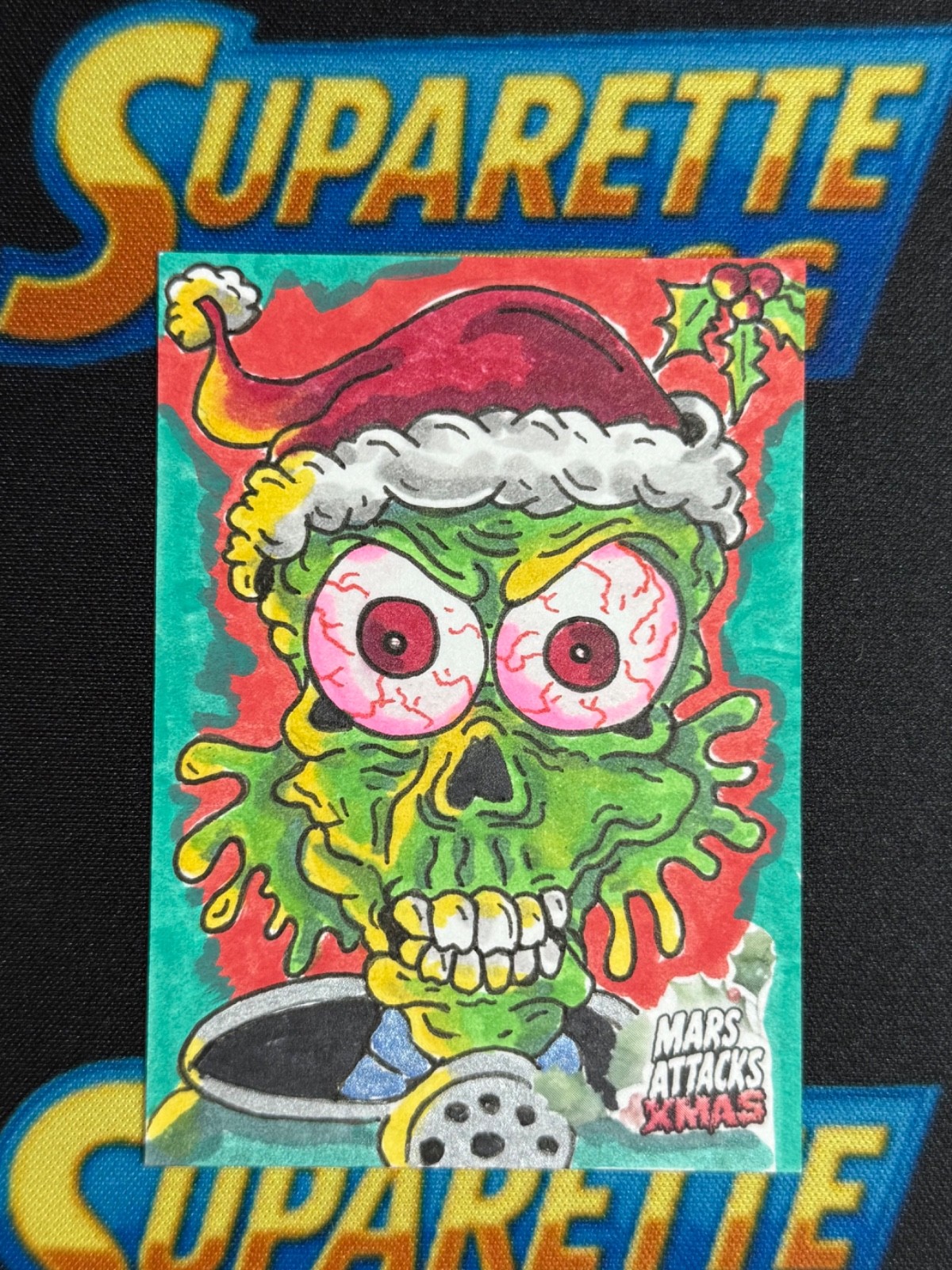 2026 TOPPS Mars Attacks Xmas Sketch Art One of One Artist Auto Scheres