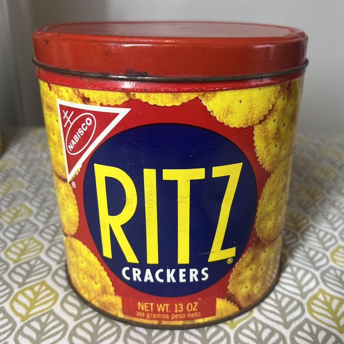 Vintage Nabisco Ritz Crackers Advertising Tin 13 oz 1977 Original Collectible