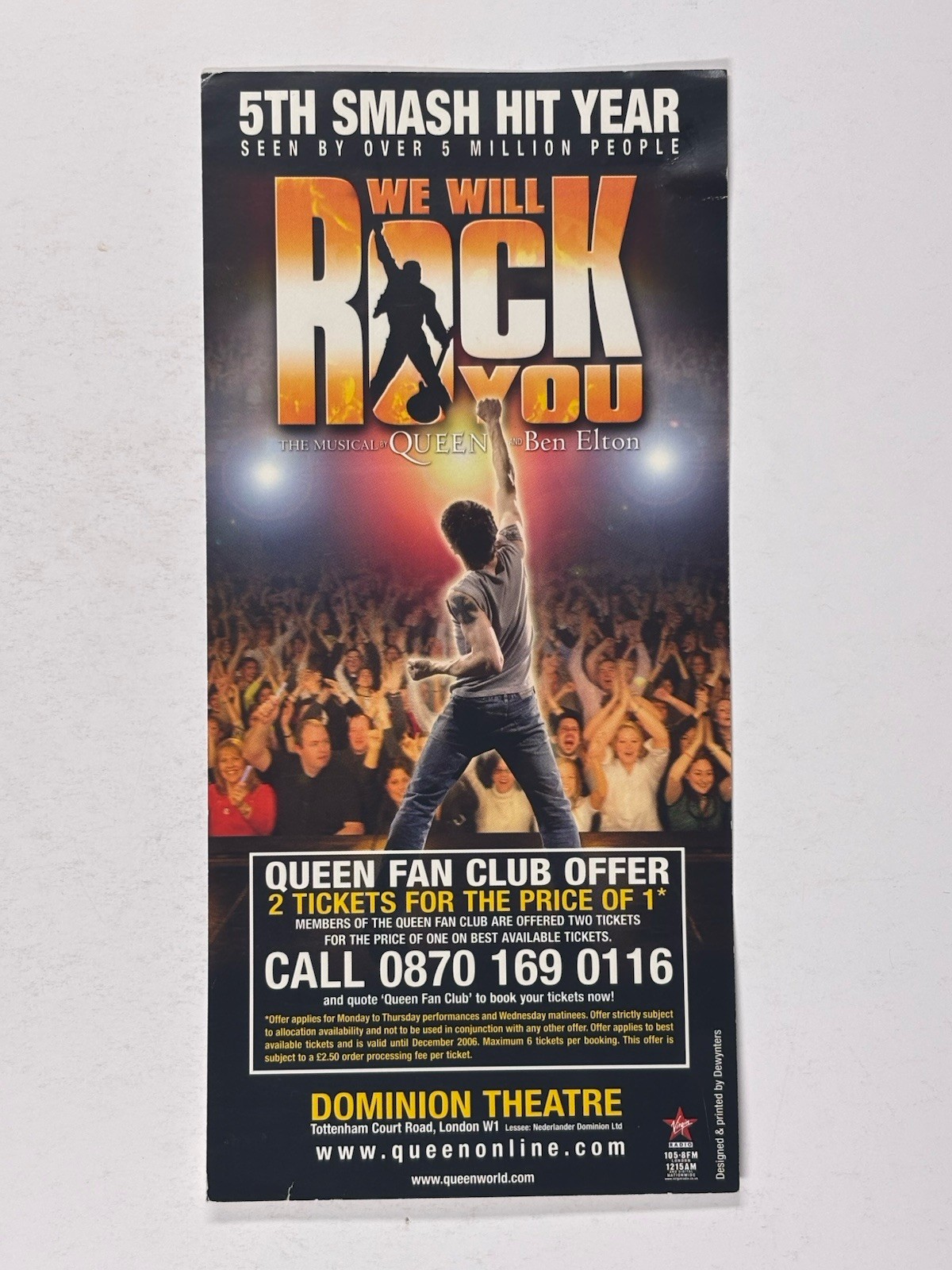 We Will Rock You By Queen Flyer 5th Smash Hit Year Original Promotion 2000s