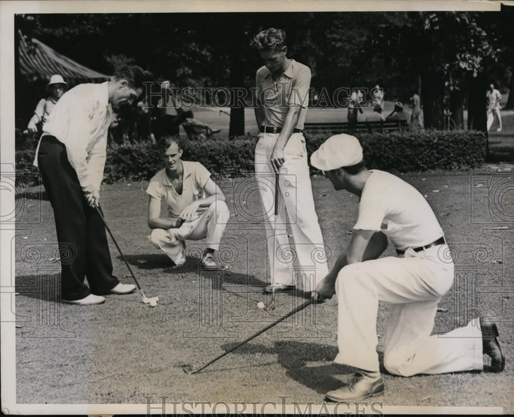 1937 Press Photo National Left handed golf Alex Antonio, Alvin Everett