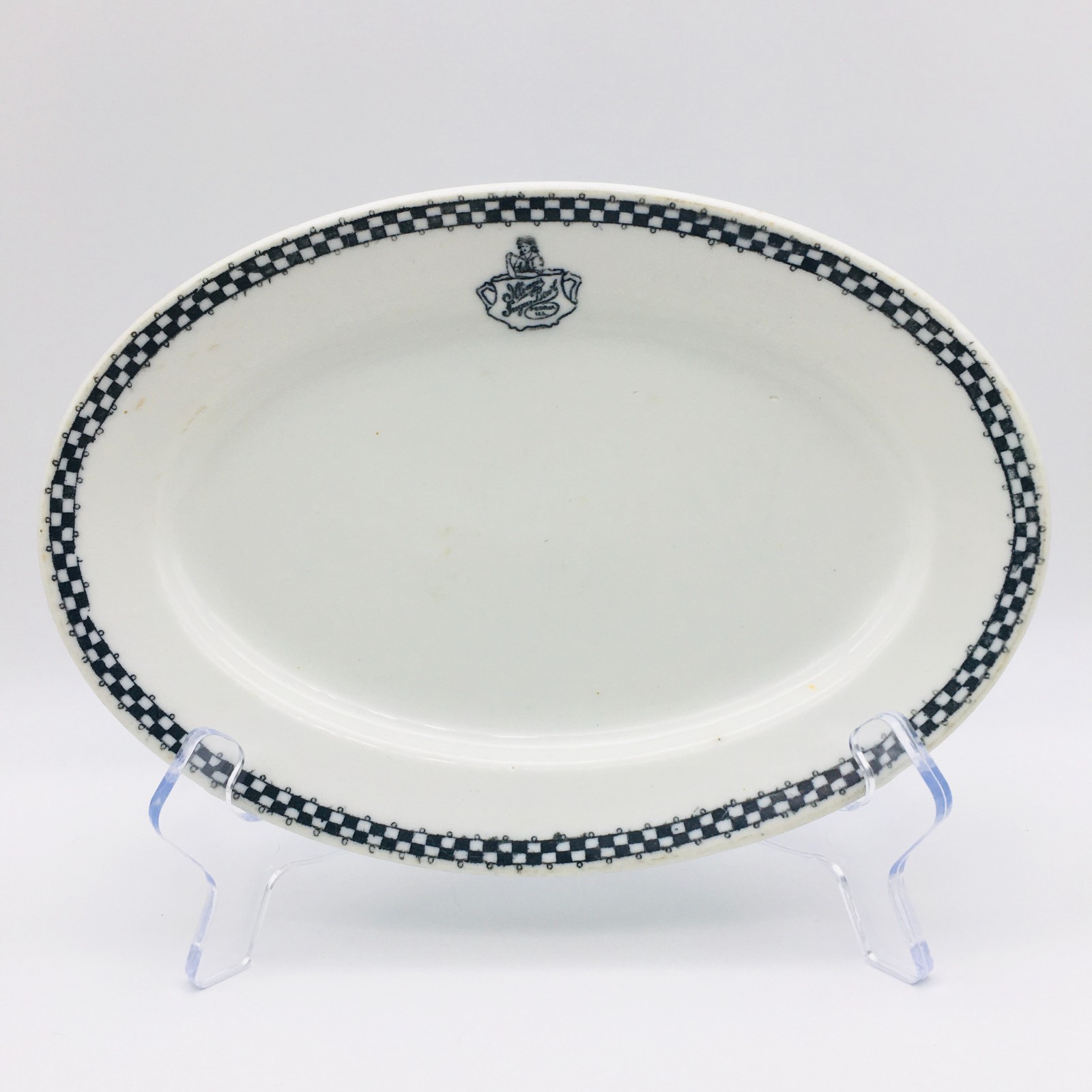 Peoria Illinois Sugar Bowl Scammells Trenton China Platter Restaurant Ware