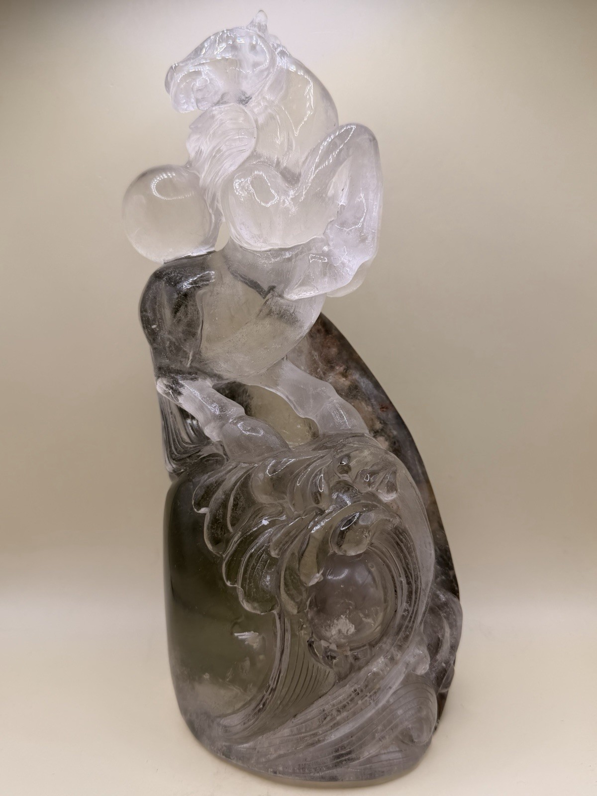 Stunning natural Garden Quartz Horse Sculpture