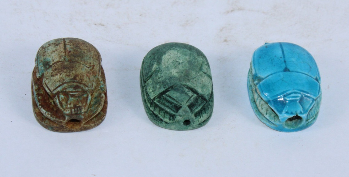 3 Unique Ancient Egyptian Pharaonic Civilization Scarabs Protection Amulets