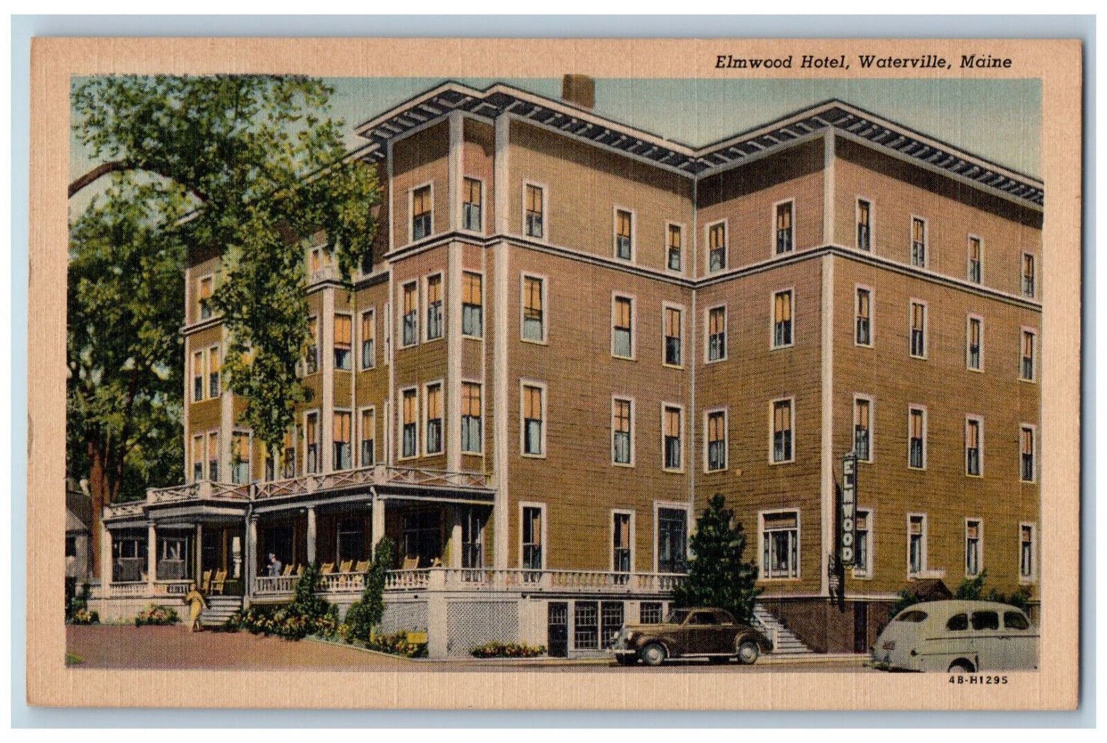 c1940\'s Entrance to Elmwood Hotel Waterville Maine ME Vintage Unposted Postcard