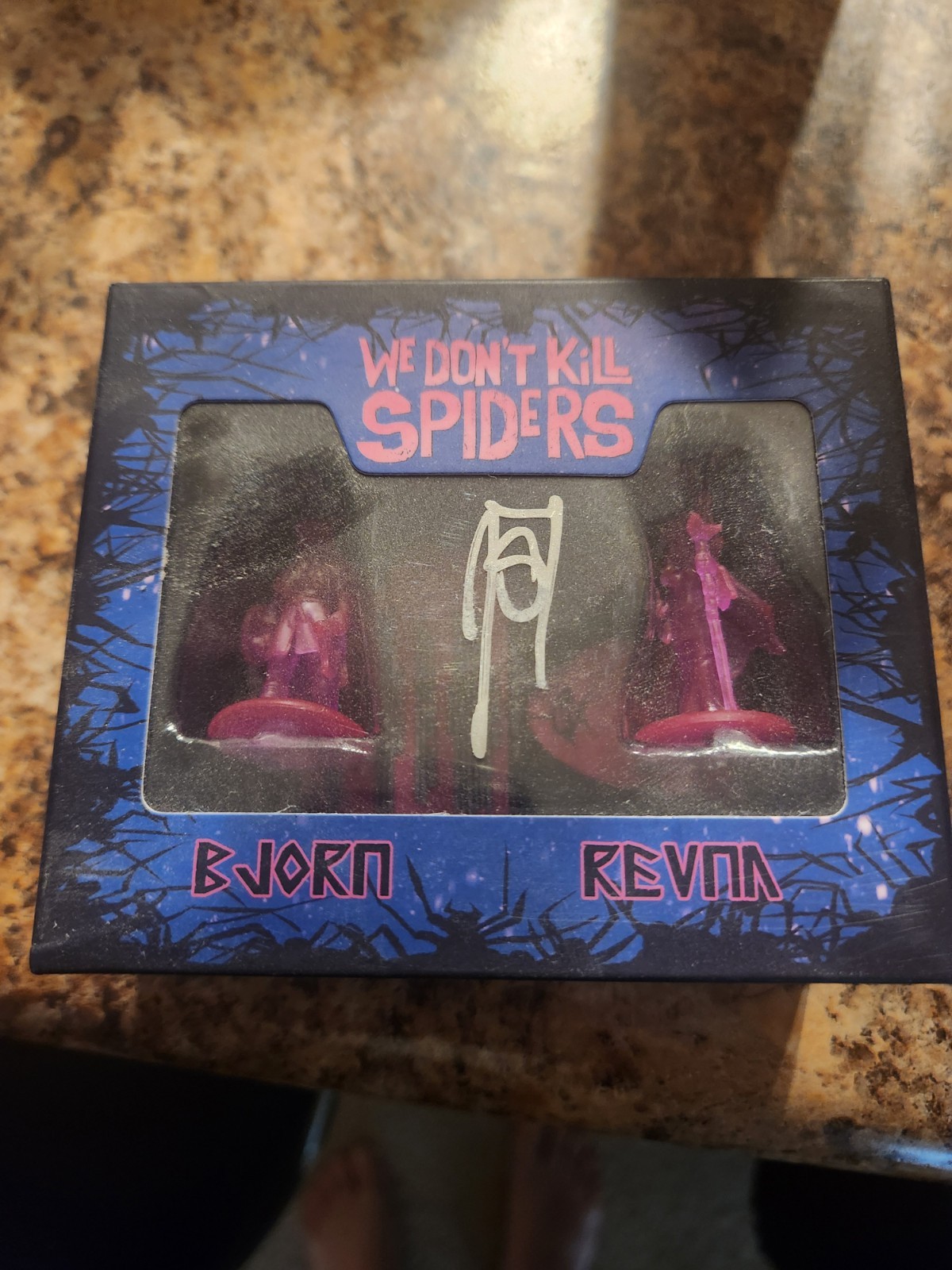 WE DON'T KILL SPIDERS Revna & Bjorn mini figures Signed By Joseph Schmalke 