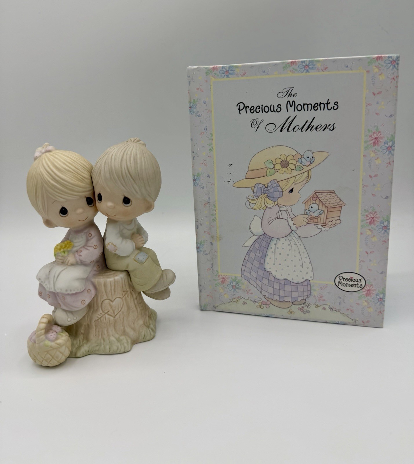 Vintage Precious Moments Lot Of 2 - Porcelain Figurine & Book (SO CUTE)