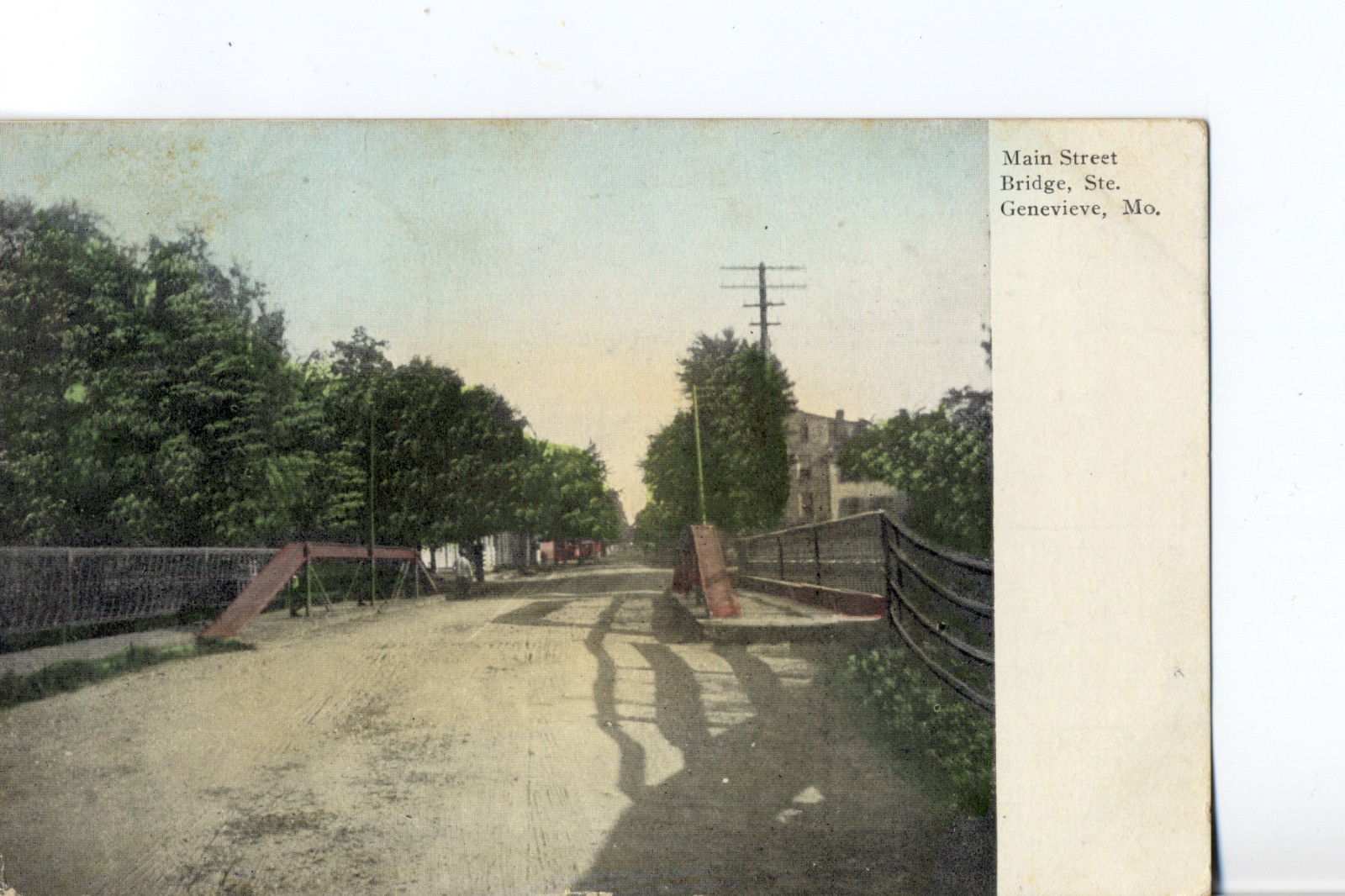 Main Street Bridge, Ste. Genevieve, Mo. Missouri Postcard. I. Stern Publ.