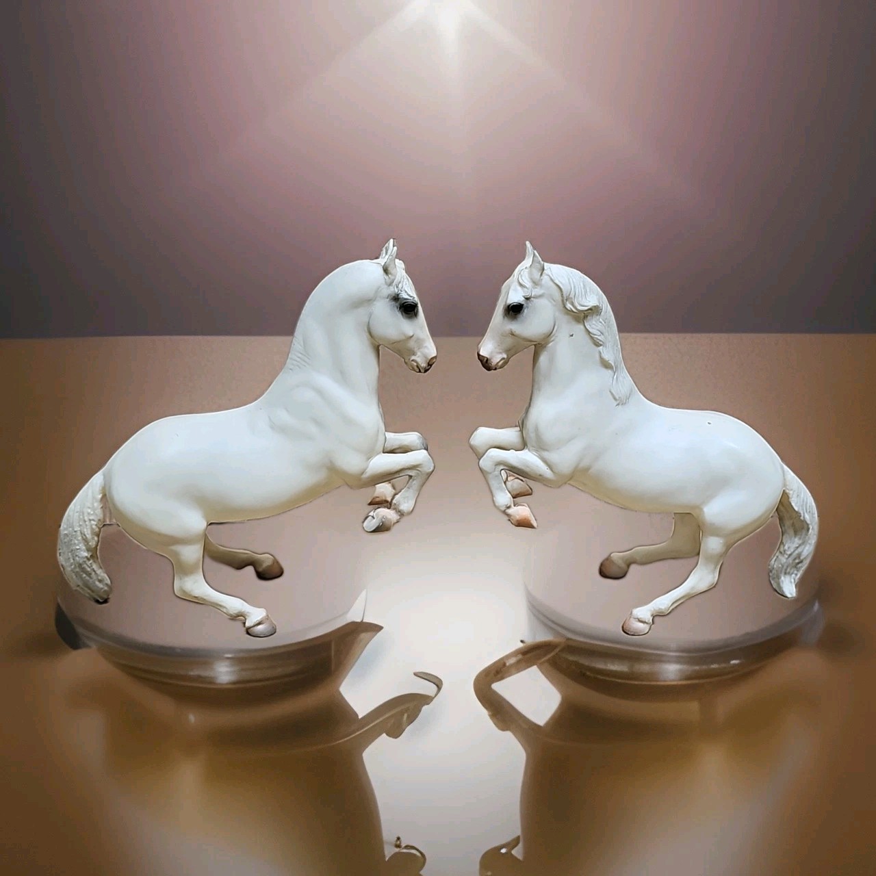 Vintage PAIR of Breyer Classic Lipizzan Stallion #620 Mirrored Set No USA Mark 