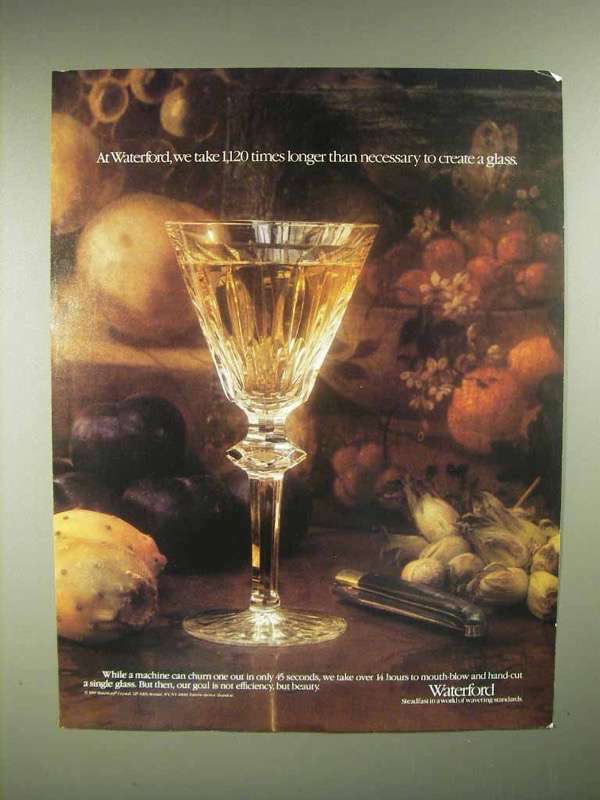 1986 Waterford Crystal Ad - 1,120 Times Longer