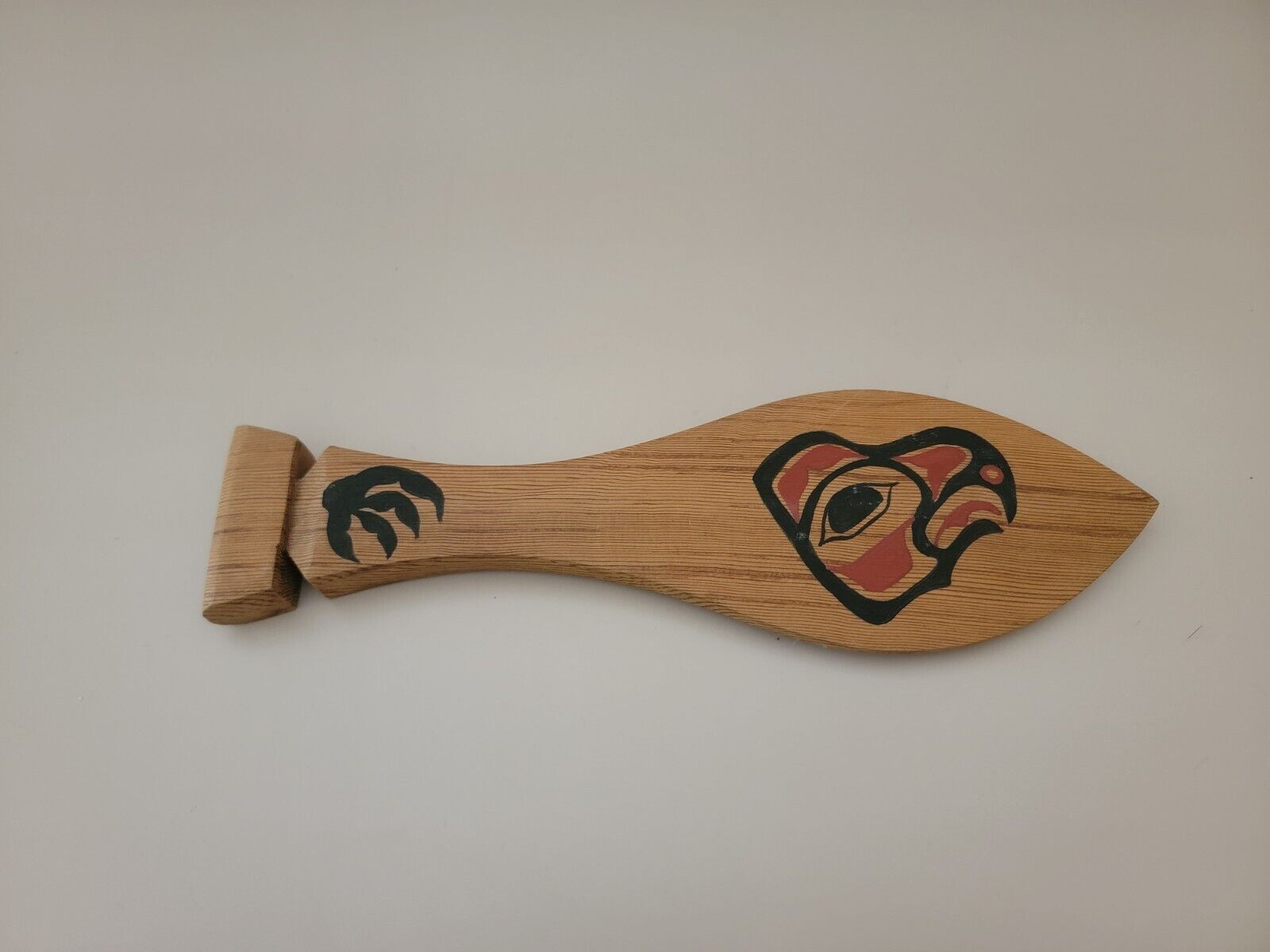 Alaskan Native American Carved Cedar Dance Paddle Signed Woody Anderson 2009