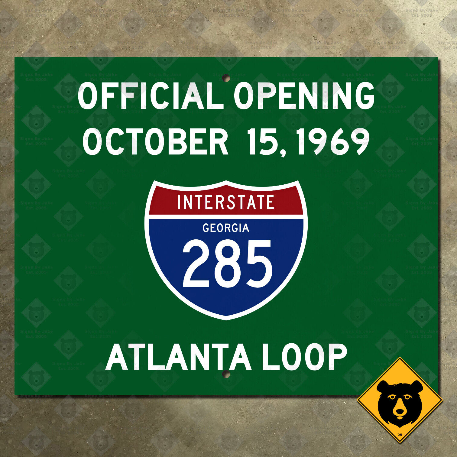 Georgia Interstate 285 Atlanta Loop highway road sign opening 1969 20x16