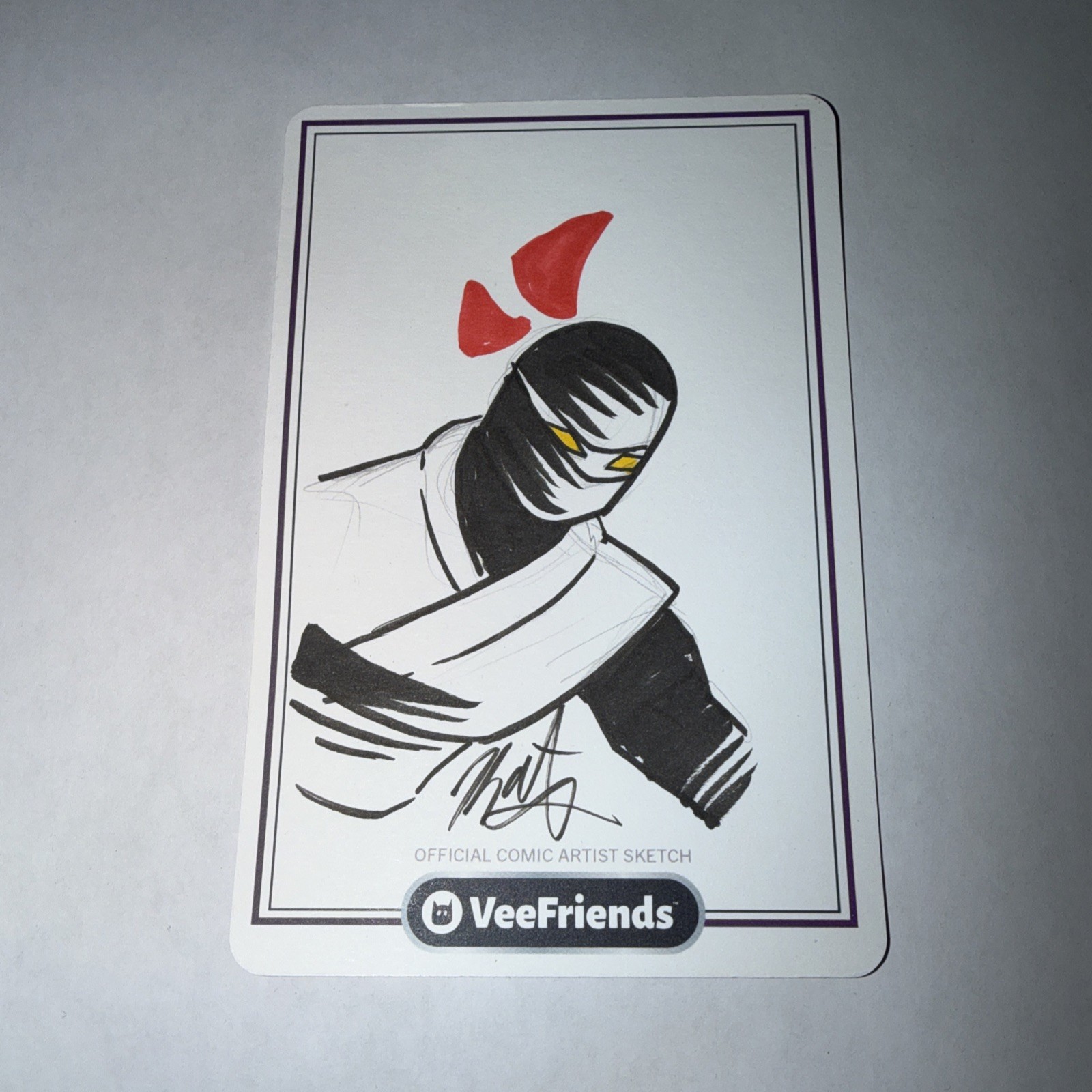 VeeFriends Notorious Ninja Original Hand-Drawn Sketch Card Signed Kate Windels