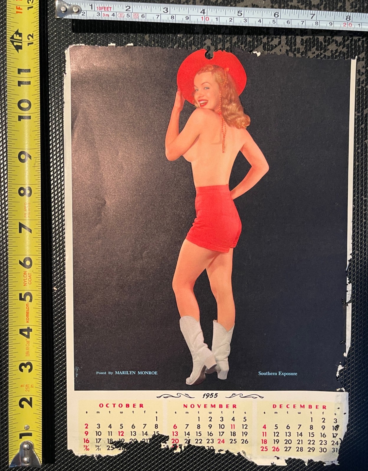 Vintage 1955 Marilyn Monroe pin-Up calendar pages - Set of 4
