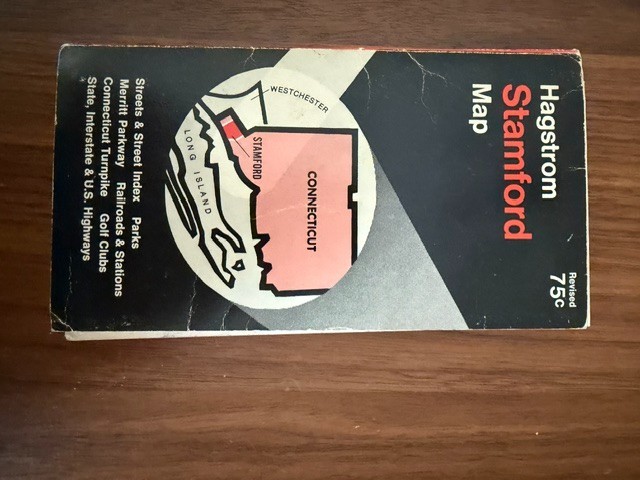 Vintage Hagstrom Stamford Connecticut Street Map CT Fairfield County 75 Cent