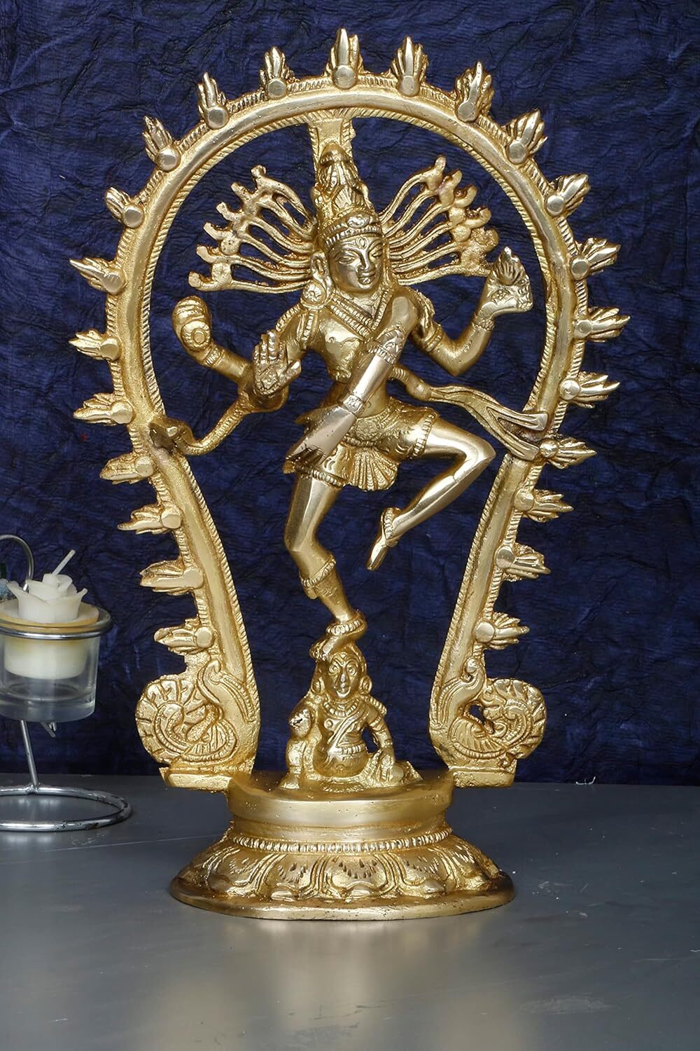 Brass Lord Shiva Dancing Nataraja Statue Handcrafted Hindu God Idol 12 Inch