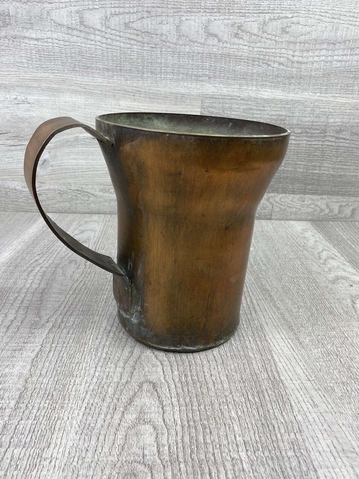 Unique 7-1/2 inch handmade copper pitcher - primitive rustic Vintage 4 Pounds