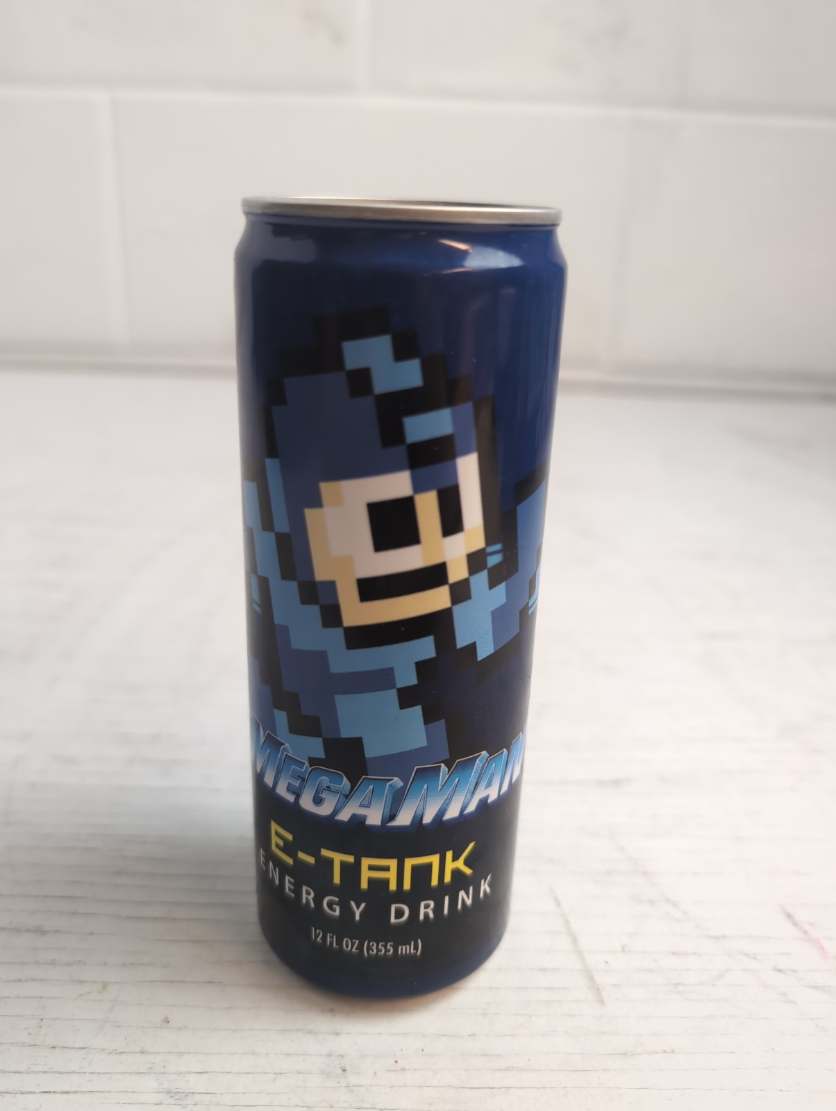 Rare Mega Man E-Tank Energy Drink Can 12 FL OZ Discontinued - DO NOT CONSUME Rare Mega Man E-Tank Energy Drink Can 12 FL OZ Discontinued - DO NOT CONSUME