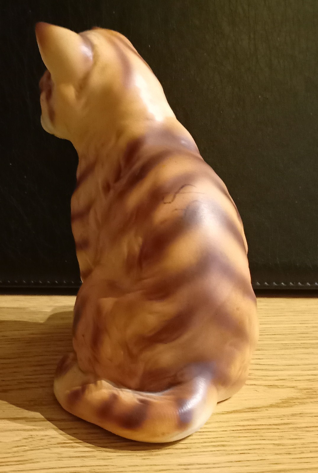 Vintage 1965 Enesco Japan Ceramic Ginger Tabby Cat Kitten Figurine Matte 5
