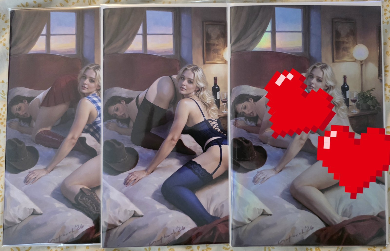 Queens of Dixie #2 Southern Comfort 3 set. 1 is Foil by Nathan Lorenzana LTD 60