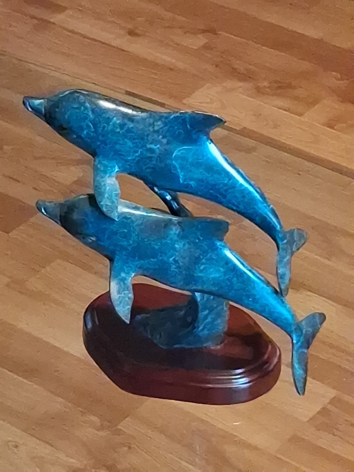 Brass Two Dolphin Sculpture Tsco Vintage