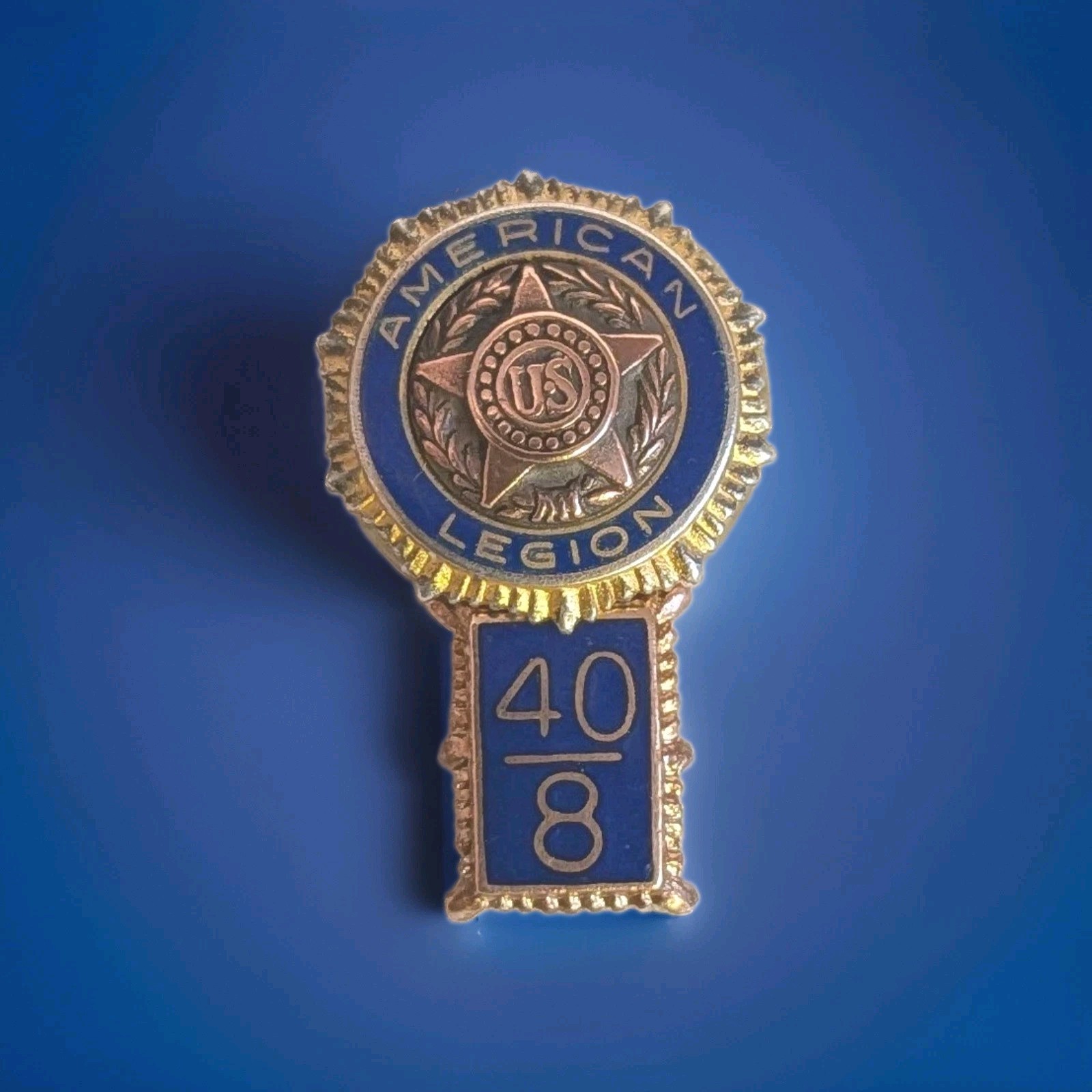 Sterling Silver 40/8 American Legion Lapel Pin Screwback Assembly Vintage .925