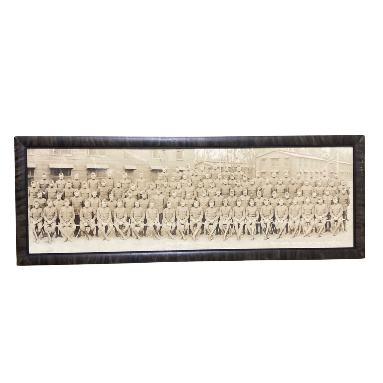 Reserved - Antique Yard Long Military Photo - 129th Infantry 65th Brigade 1919