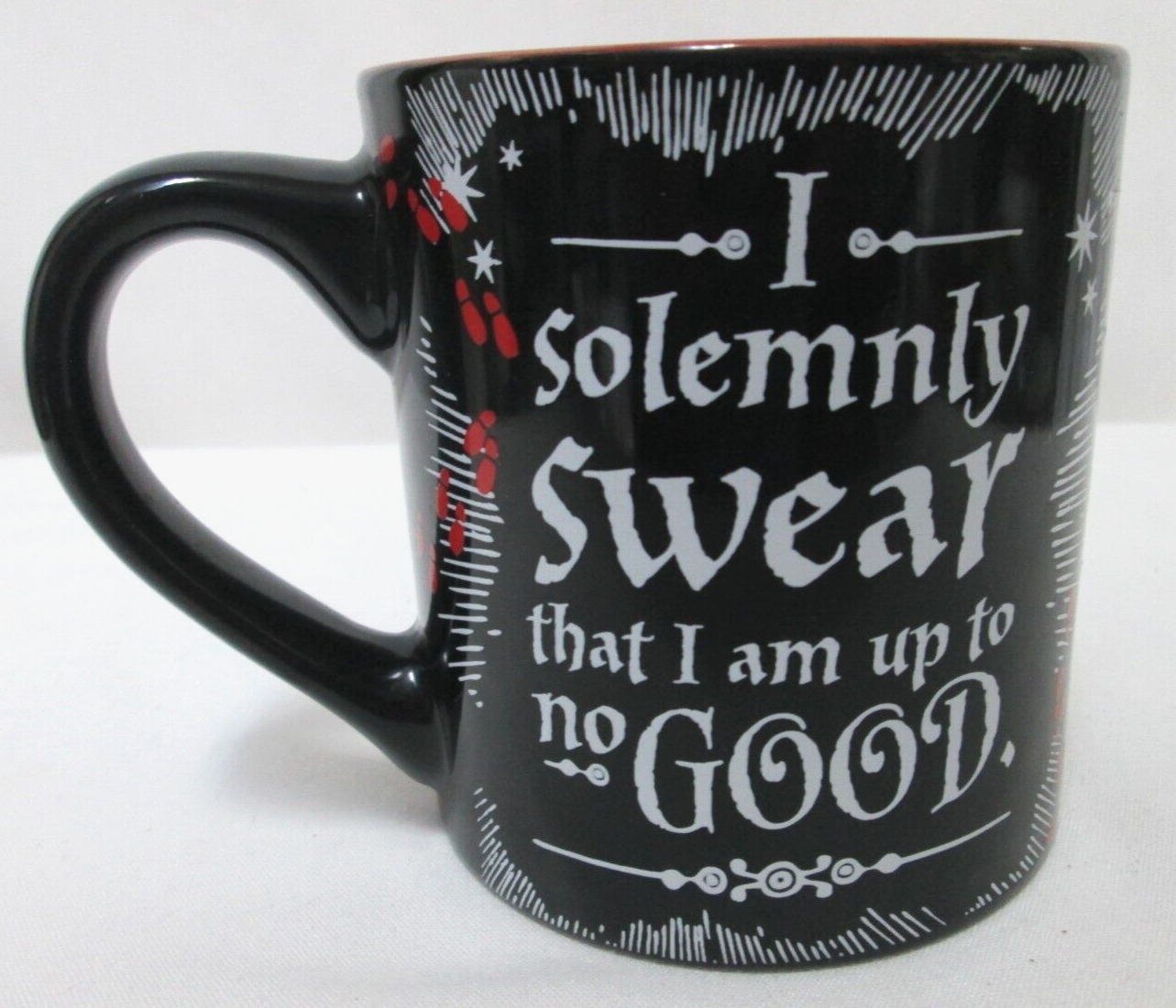 Harry Potter I Solemnly Swear mug cup red black Warner Brothers 14 oz micro dish