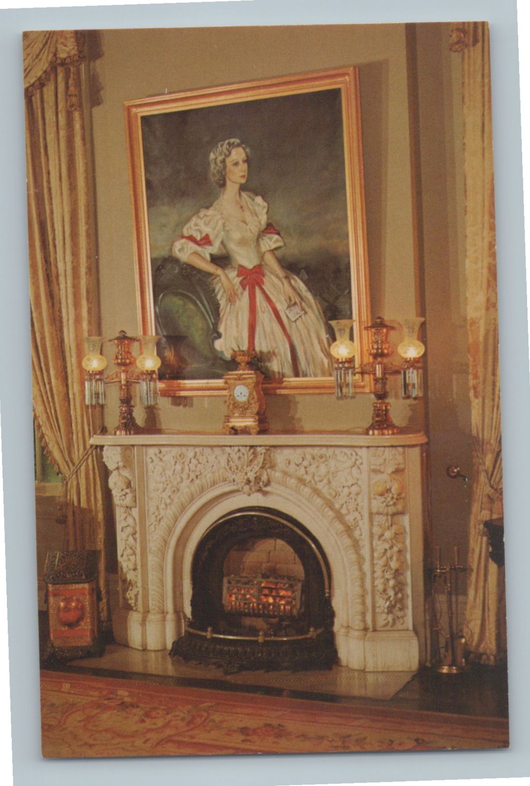 Mrs J Balfour Miller Painting STanton Hall Natchez Mississip Vintage Postcard K2