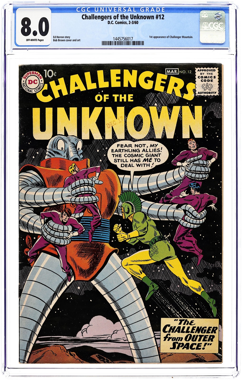 Challengers of the Unknown #12 CGC 8.0 1960 1445756017