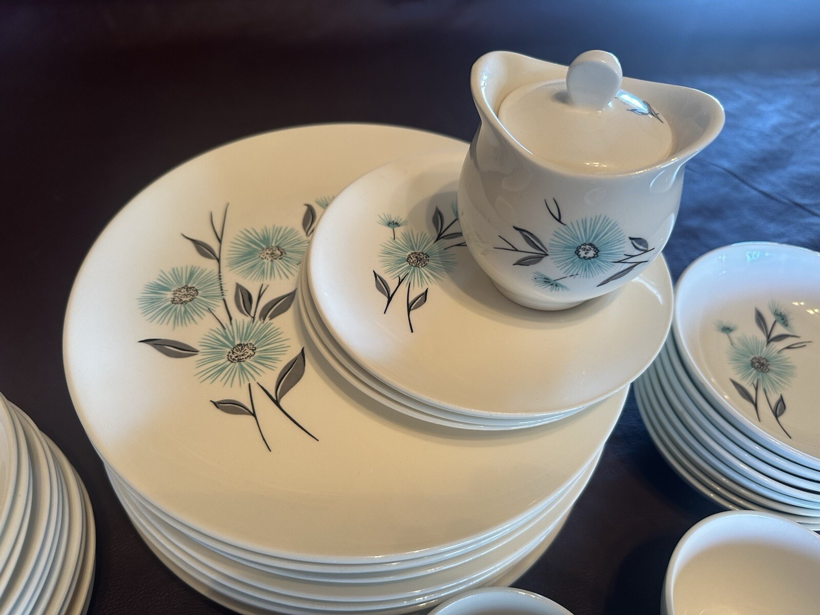 Excellent Steubenville 46 Piece Dinnerware Set.  MCM, 1950s Style.