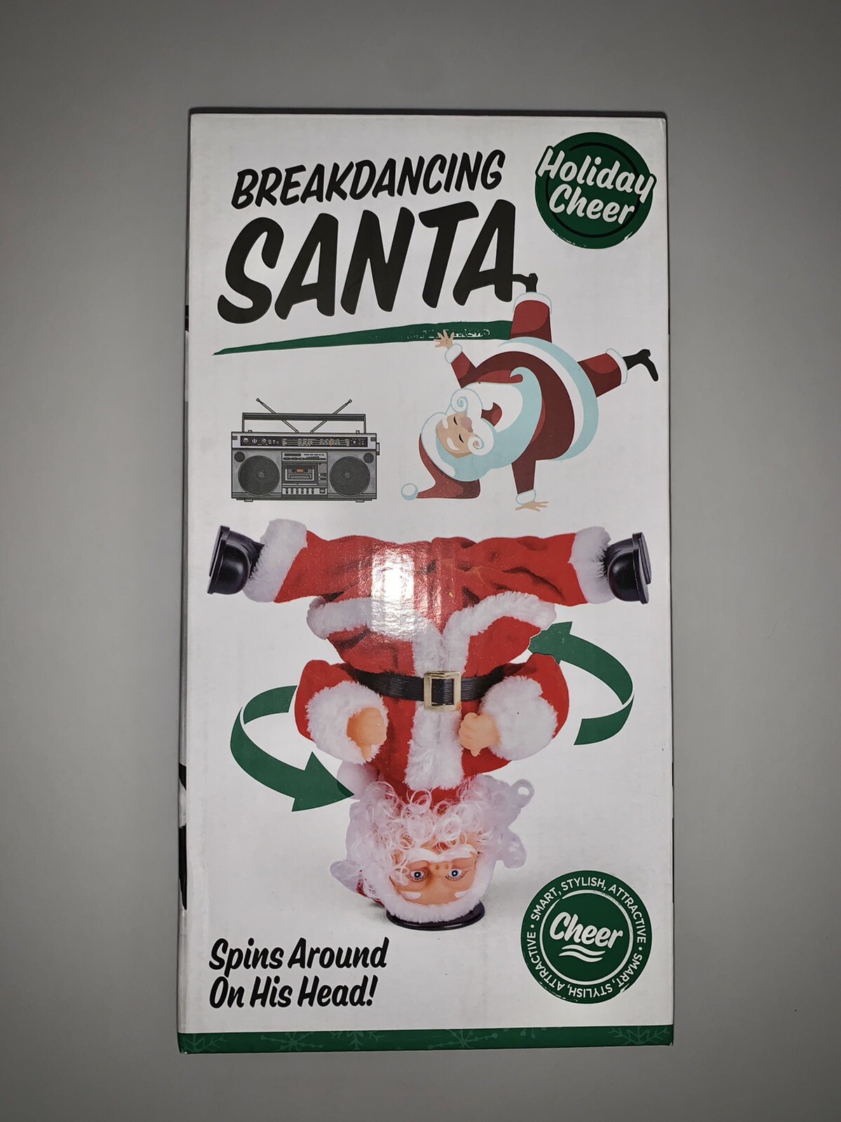 BREAKDANCING SANTA CLAUS HOLIDAY CHEER, Spins Around On His Head Christmas Time