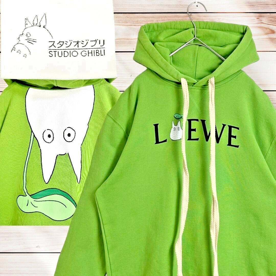 LOEWE x My Neighbor Totoro Hoodie Size M Green 100% cotton Studio Ghibli