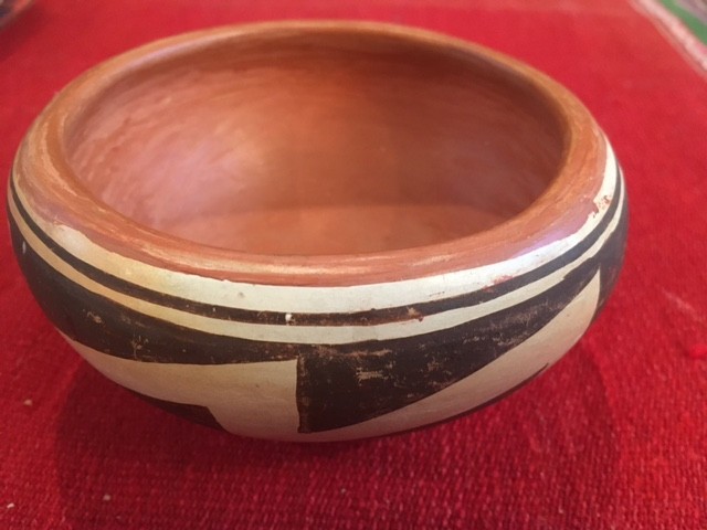 Vintage Hopi hand-painted pottery bowl signed by I. Shupla Vintage Hopi hand-painted pottery bowl signed by I. Shupla