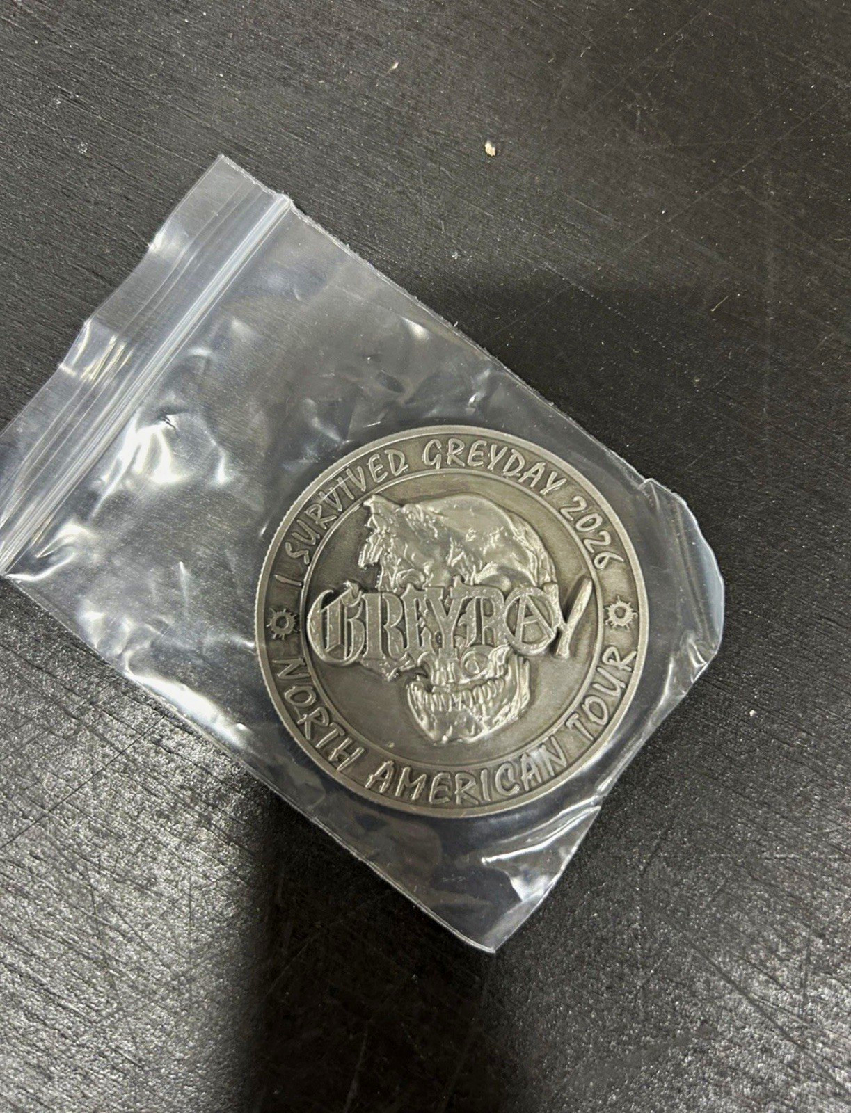 GREYDAY Metal Coin Medallion Greyday 2024 North American Tour Milwauke Wisconsin