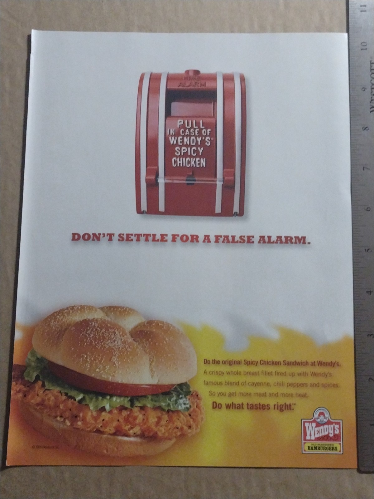 2006-Wendy\'s-Spicy Chicken Sandwich- Do What Tastes Right -Print/AD-Classic