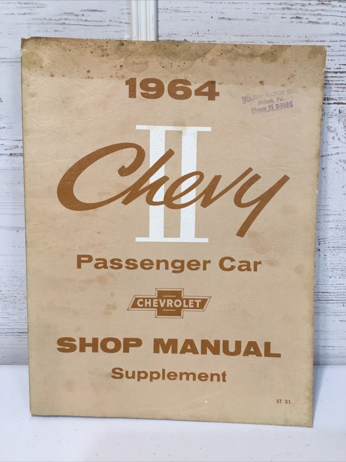 Vintage Chevy II Passenger Car Shop Manual Supplement 1964